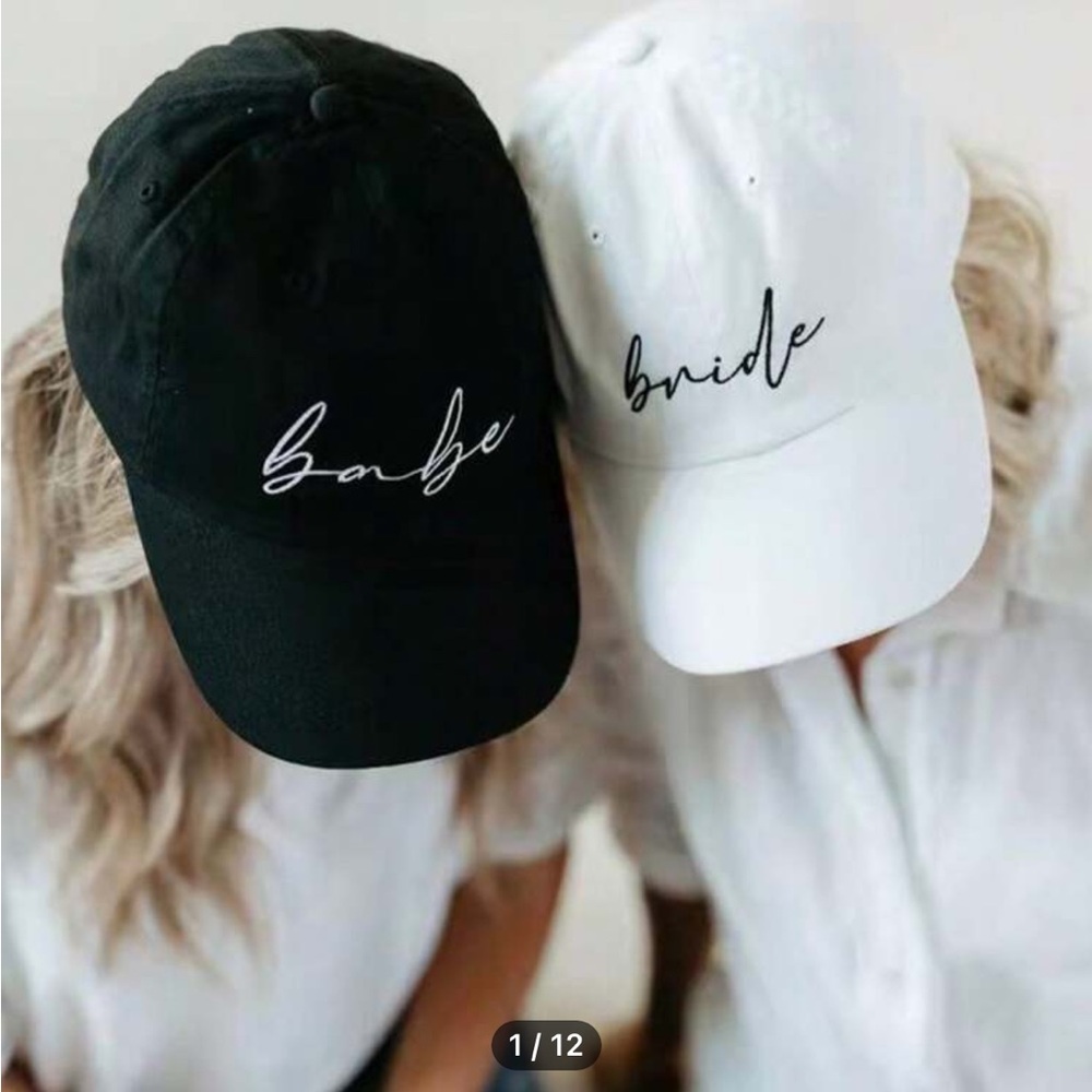 Black and White Babe and Bride Caps